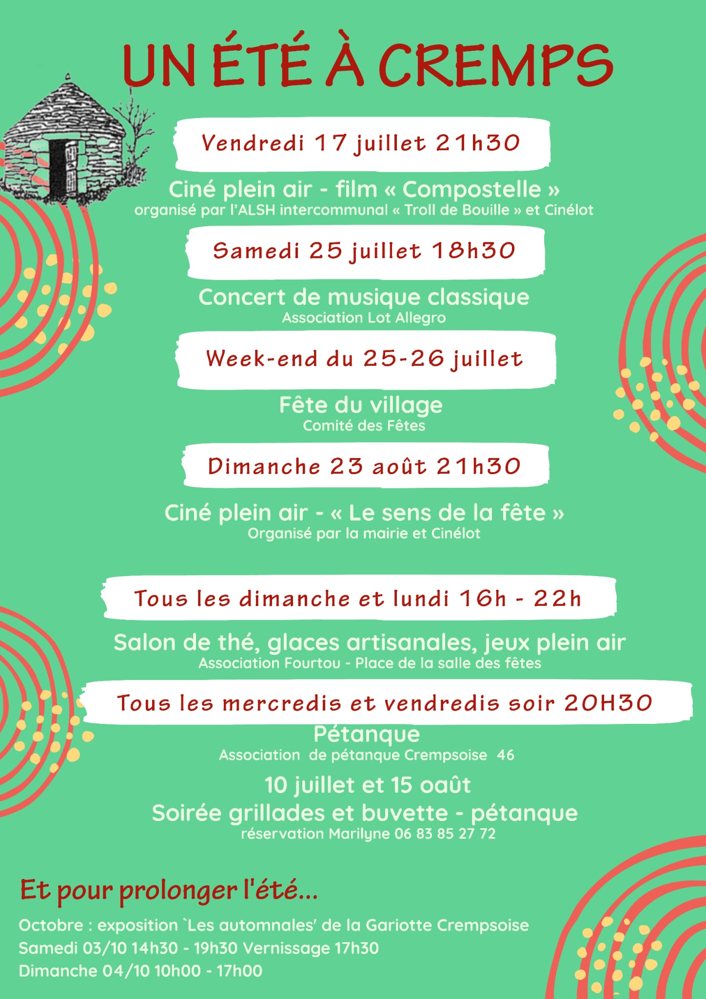 Programme été 2026