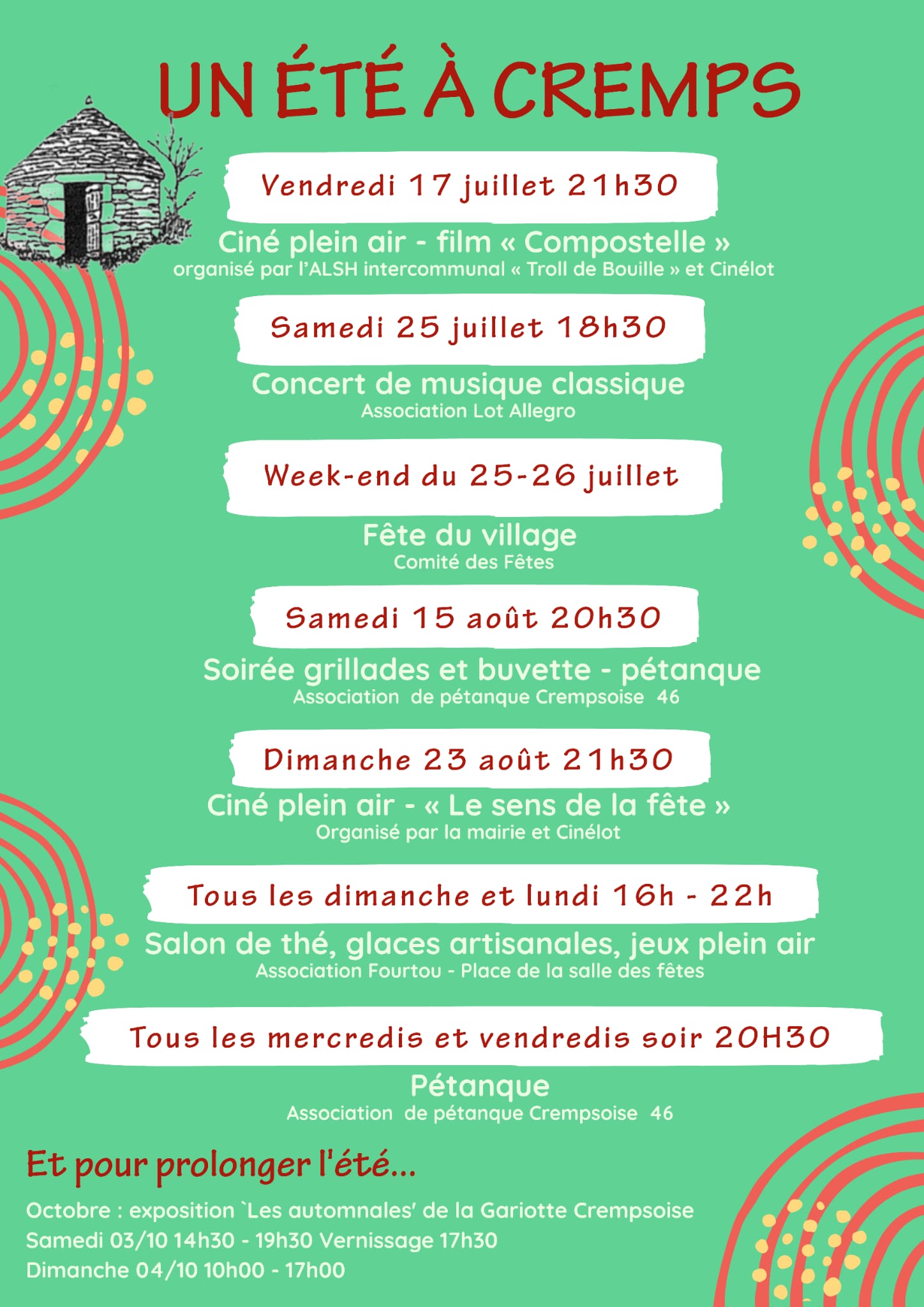 Programme été 2026